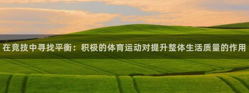 熊猫体育免费下载：在竞技中寻找平衡：积极的体育运动对提升整体生活质量的作用
